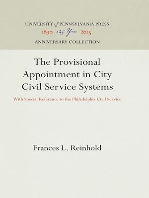 cover image of The Provisional Appointment in City Civil Service Systems